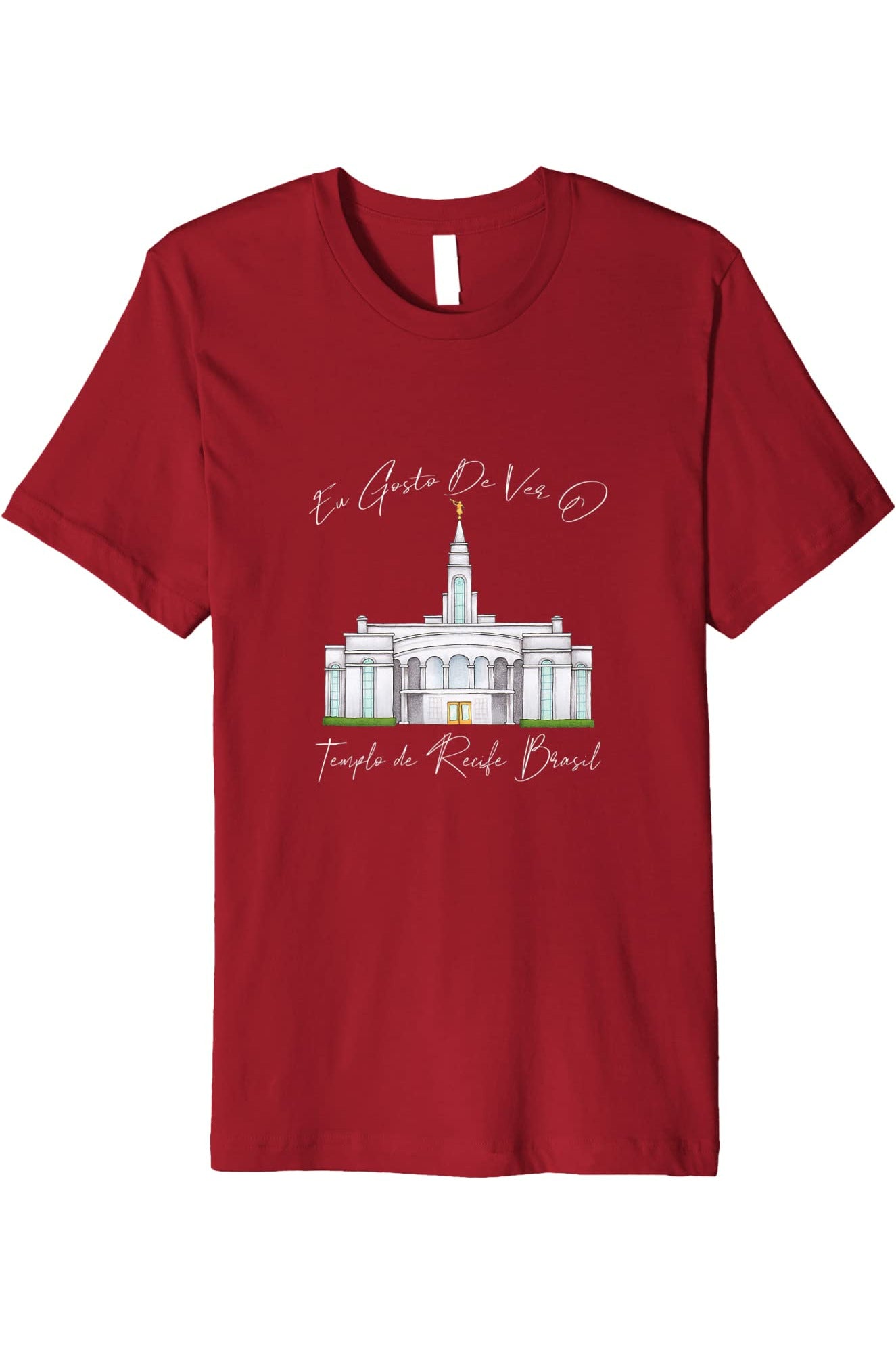 Templo de Manaus Brasil T-Shirt - Premium - Calligraphy Style (Portuguese) US