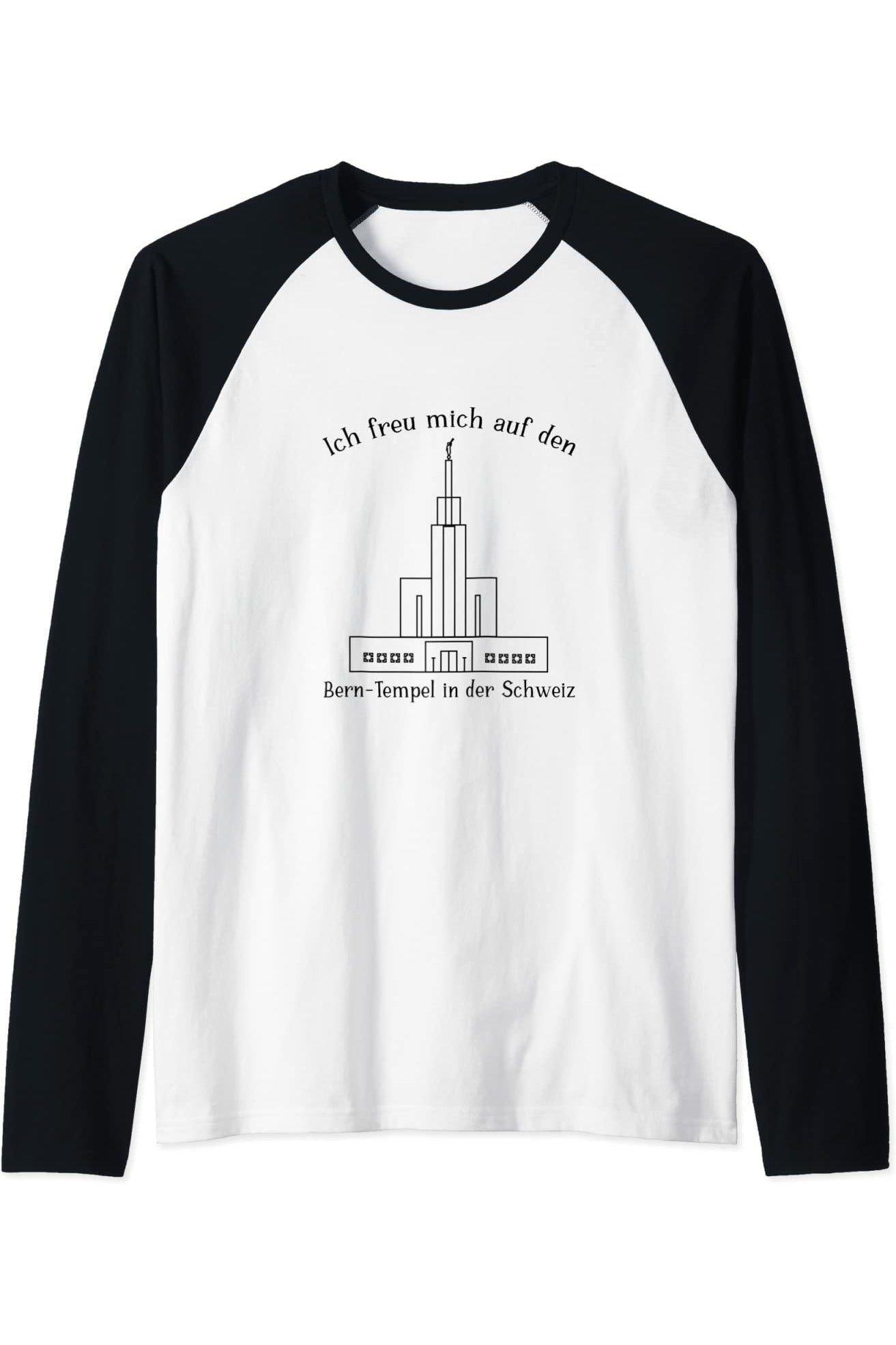 Bern Switzerland Temple, I love to see my temple (German) Raglan T-Shirt