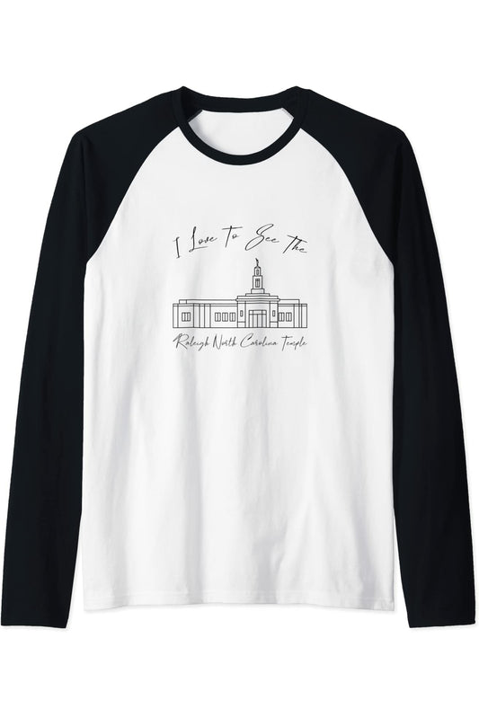 Raleigh North Carolina Temple Raglan - Calligraphy Style (English) US