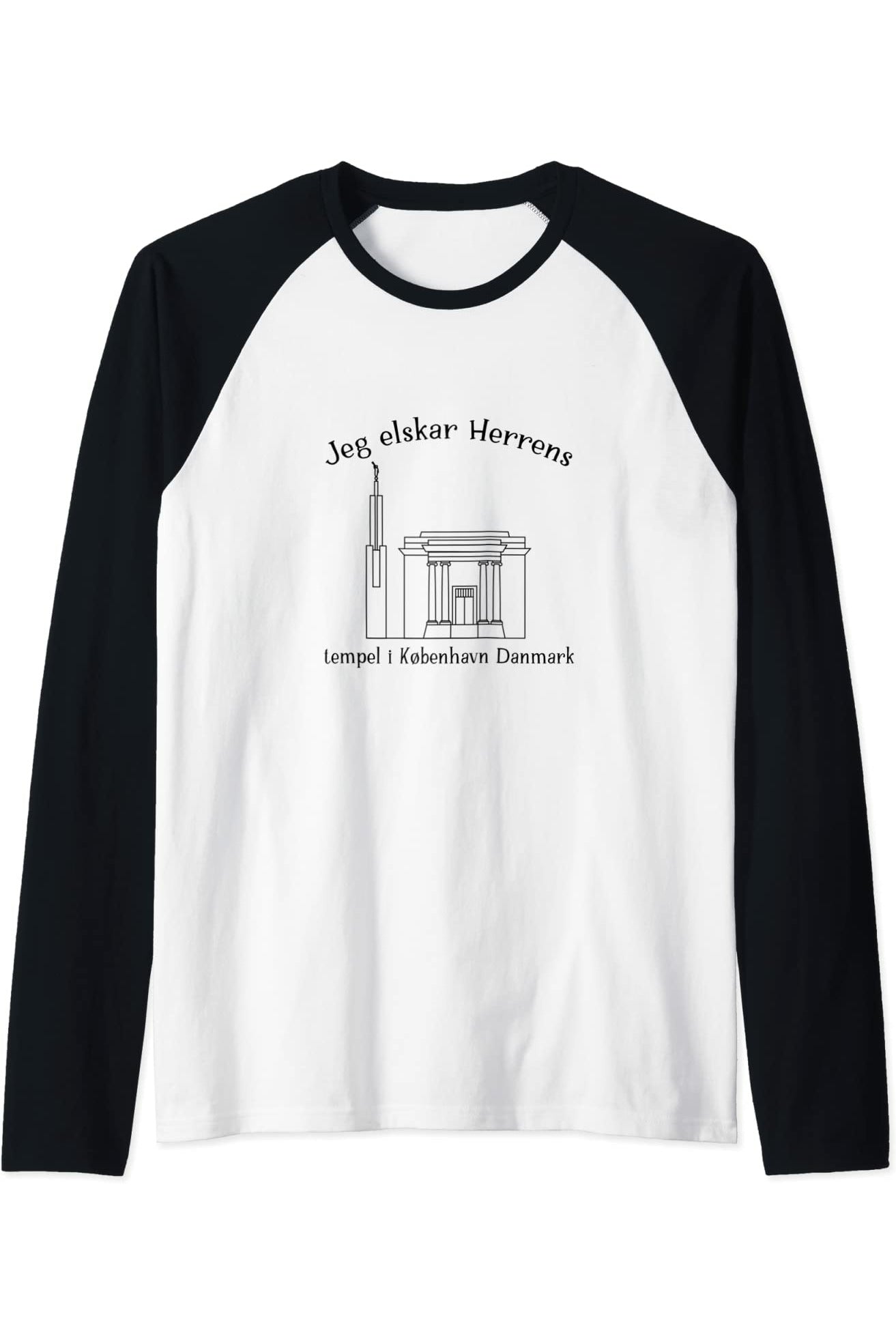 Copenaghen Danimarca Temple, amo vedere il mio tempio (danese) Raglan T-Shirt