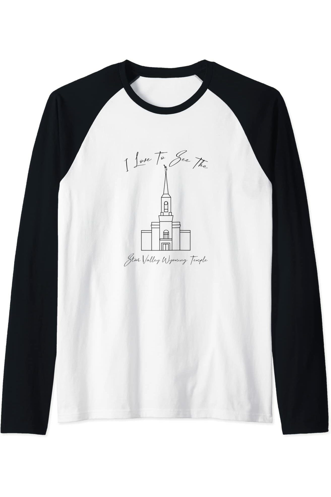 Star Valley Wyoming Temple Raglan - Calligraphy Style (English) US