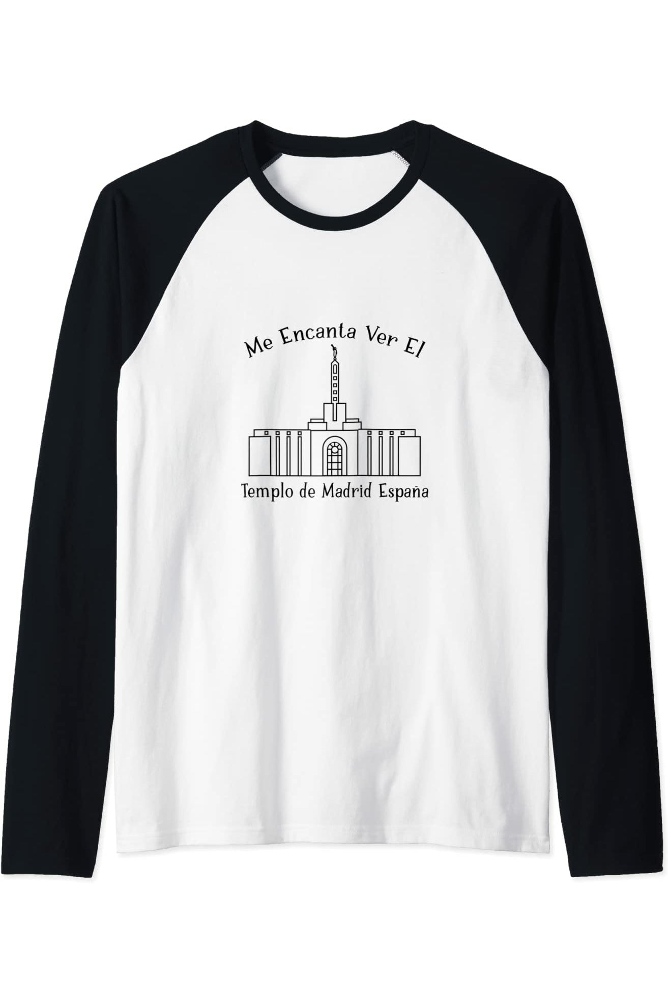 Madrid Spagna Temple, amo vedere il mio tempio felice (spagnolo) Raglan T-Shirt