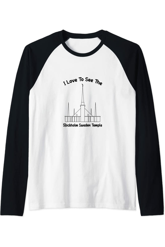 Stockholm Schweden Tempel, I love to see my temple, primary Raglan T-Shirt