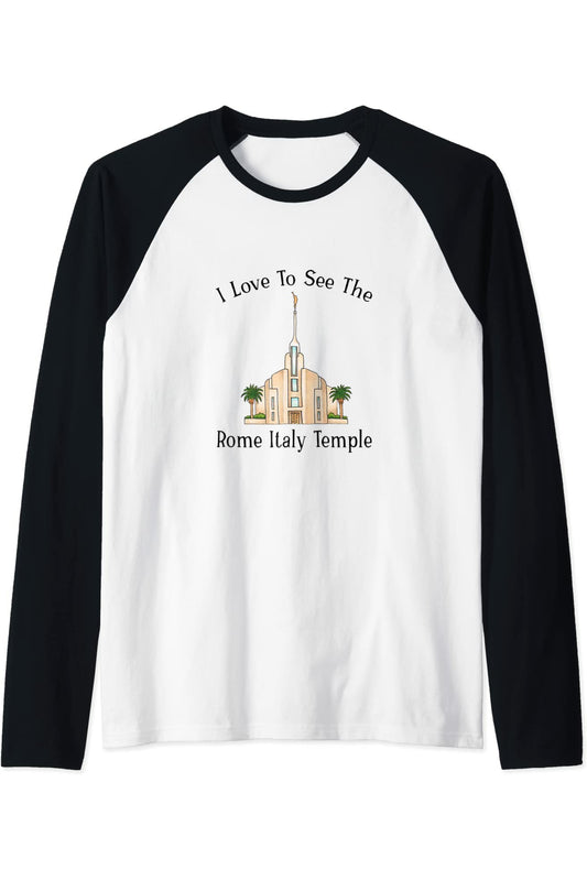 Roma Italia Tempio, mi piace vedere il mio tempio, colore Raglan T-Shirt