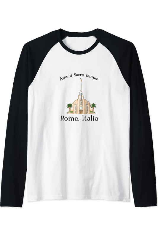 Roma Italia Templo, me encanta ver mi templo, color (italiano) Raglan T-Shirt