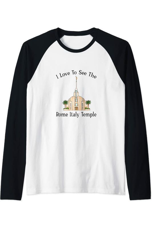 Roma Italia Templo, me encanta ver mi templo, color Raglan T-Shirt