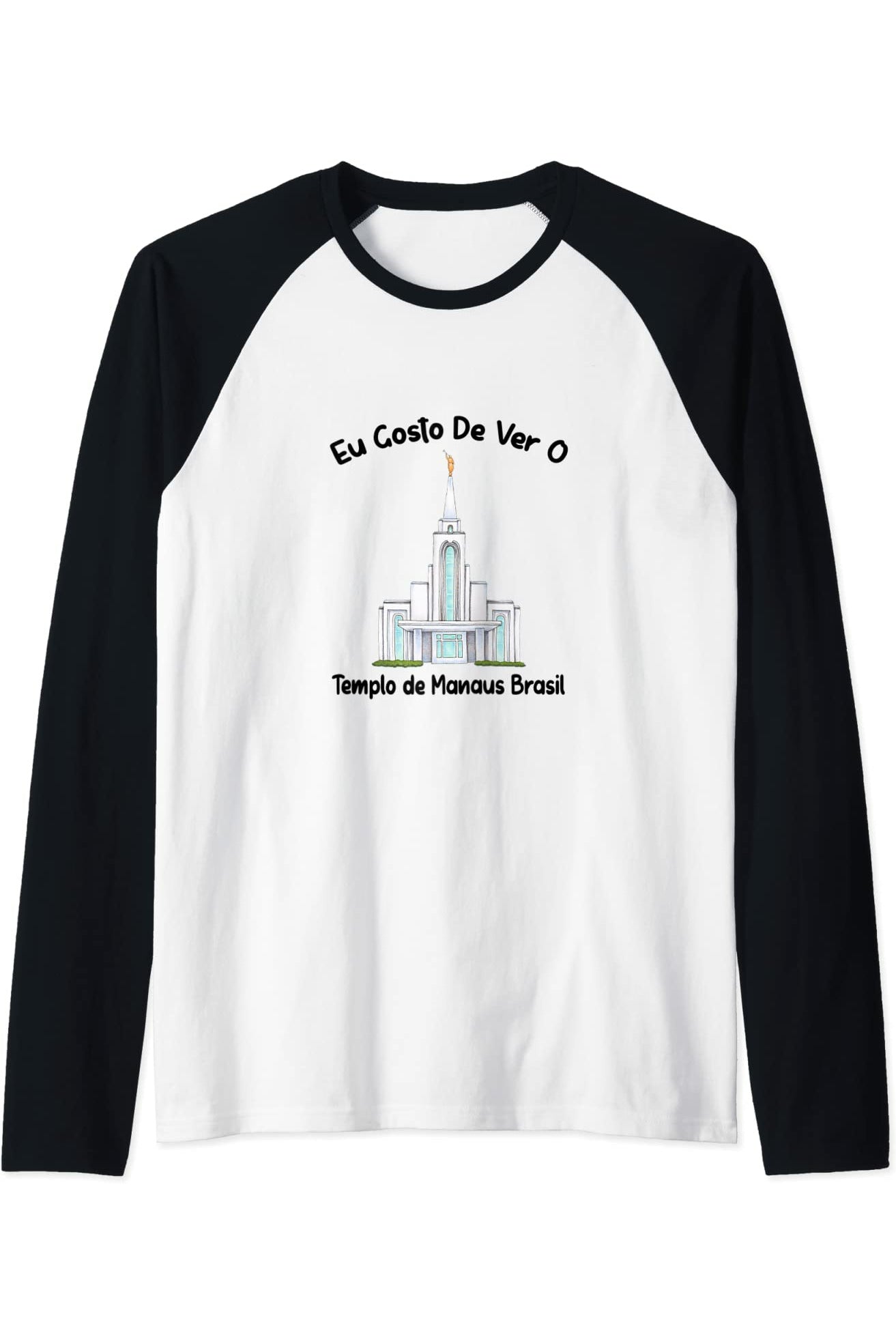 Templo de Manaus Brasil Raglan - Primary Style (Portuguese) US