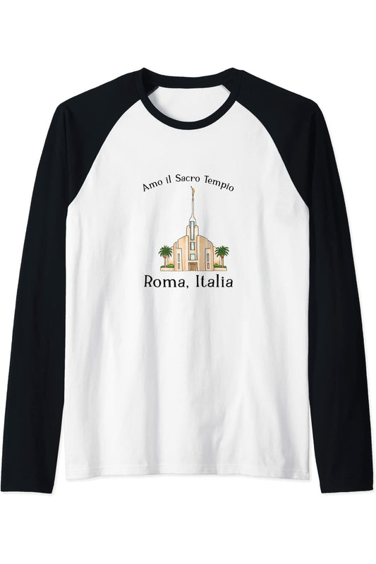 Roma Italia Tempio, amo vedere il mio tempio, colore (italiano) Raglan T-Shirt
