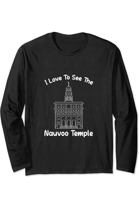 Nauvoo Illinois Temple Long Sleeve T-Shirt - Primary Style (English) US