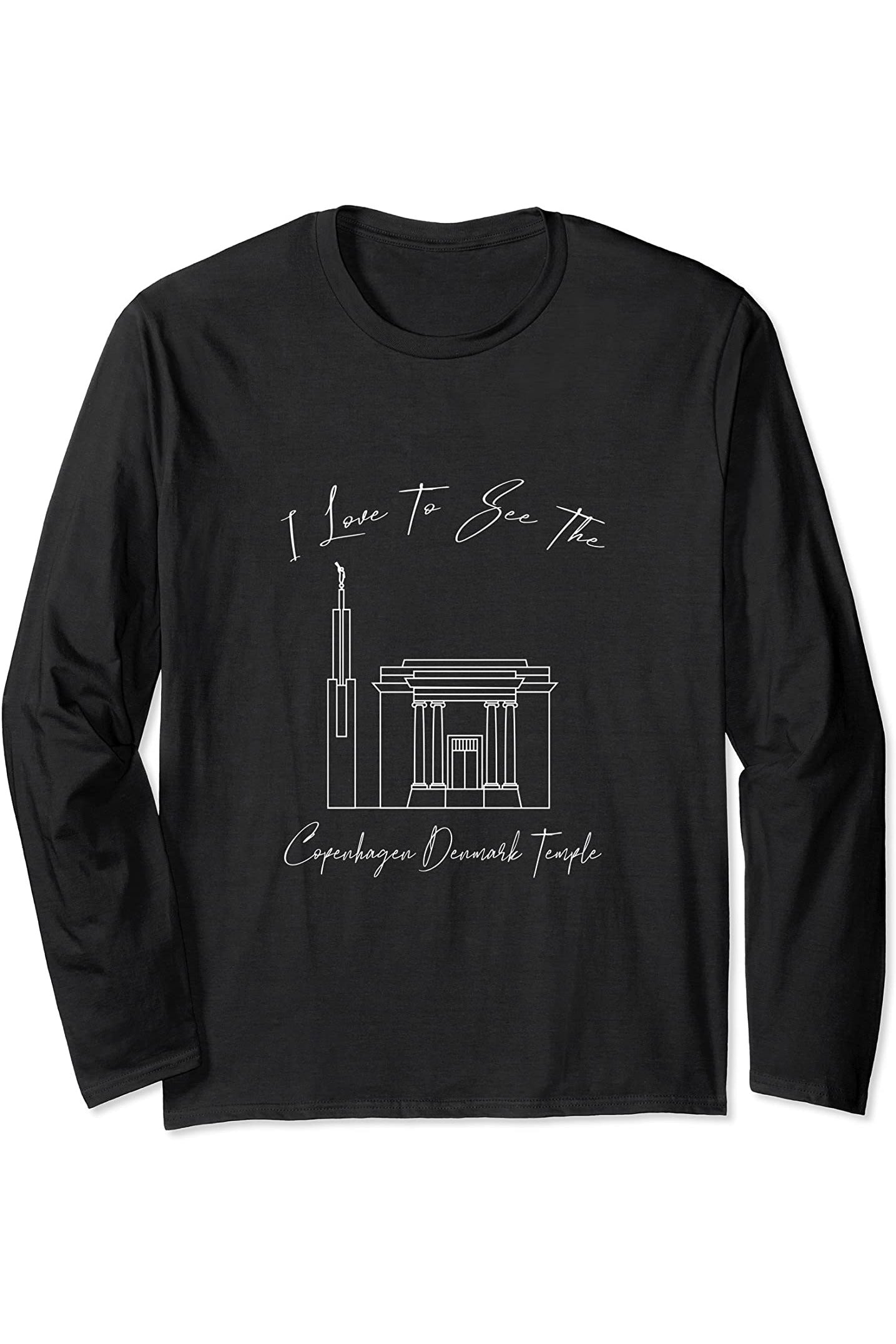 Copenaghen Danimarca Tempio, amo vedere il mio tempio Long Sleeve T-Shirt