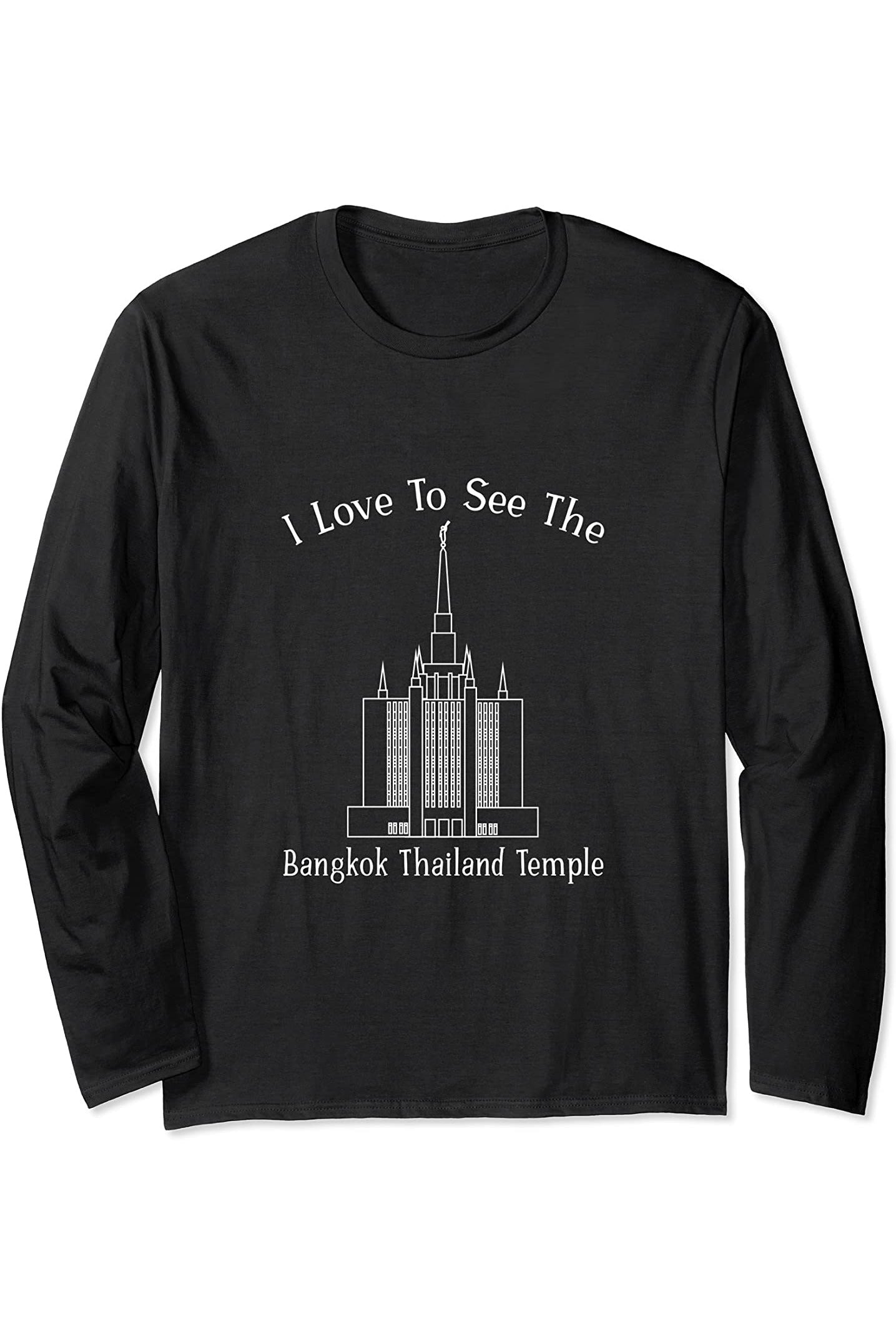 Bangkok Thailand Temple Long Sleeve T-Shirt - Happy Style (English) US