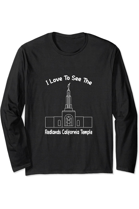 Redlands CA Temple, Amo vedere il mio tempio, primario Long Sleeve T-Shirt