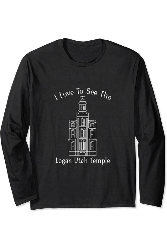 Logan Utah Temple Long Sleeve T-Shirt - Happy Style (English) US