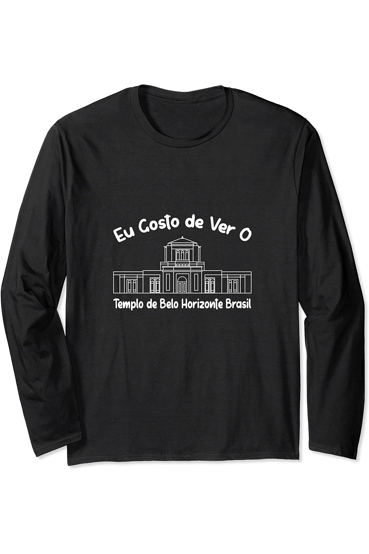 Belo Horizonte Brazil Temple Long Sleeve T-Shirt - Primary Style (Portuguese) US