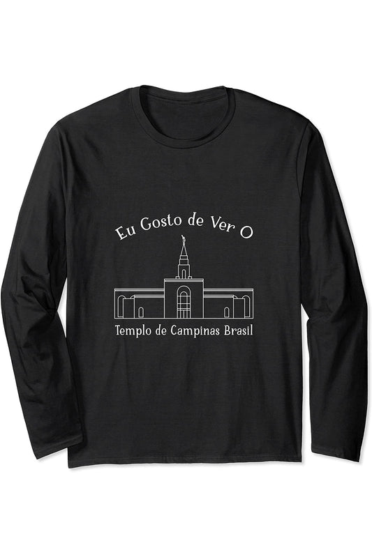 Campinas Brazil Temple Long Sleeve T-Shirt - Primary Style (Portuguese) US