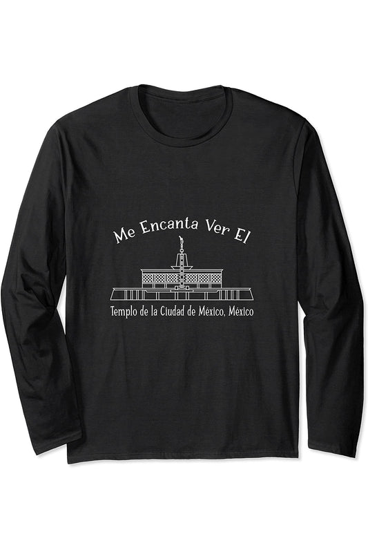 Mexico City Mexico Temple Long Sleeve T-Shirt - Happy Style (Spanish) US