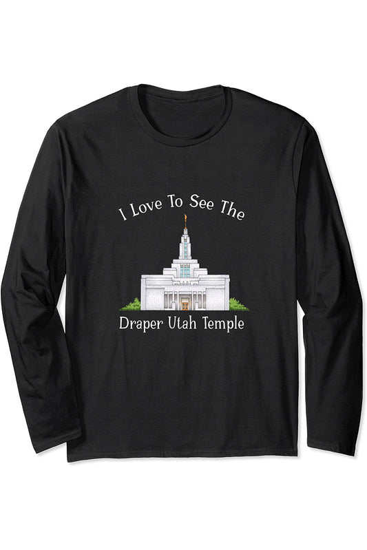 Draper Utah Temple Long Sleeve T-Shirt - Happy Style (English) US