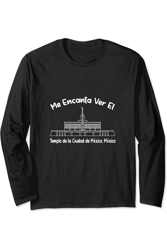 Mexico City Mexico Temple Long Sleeve T-Shirt - Primary Style (Spanish) US