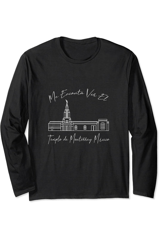 Monterrey Mexico Temple Long Sleeve T-Shirt - Calligraphy Style (Spanish) US