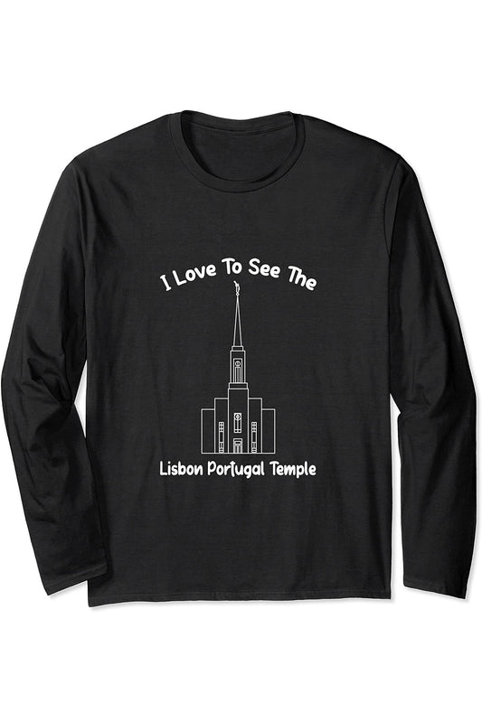 Lisbona Portogallo Tempio, amo vedere il mio tempio, primario Long Sleeve T-Shirt