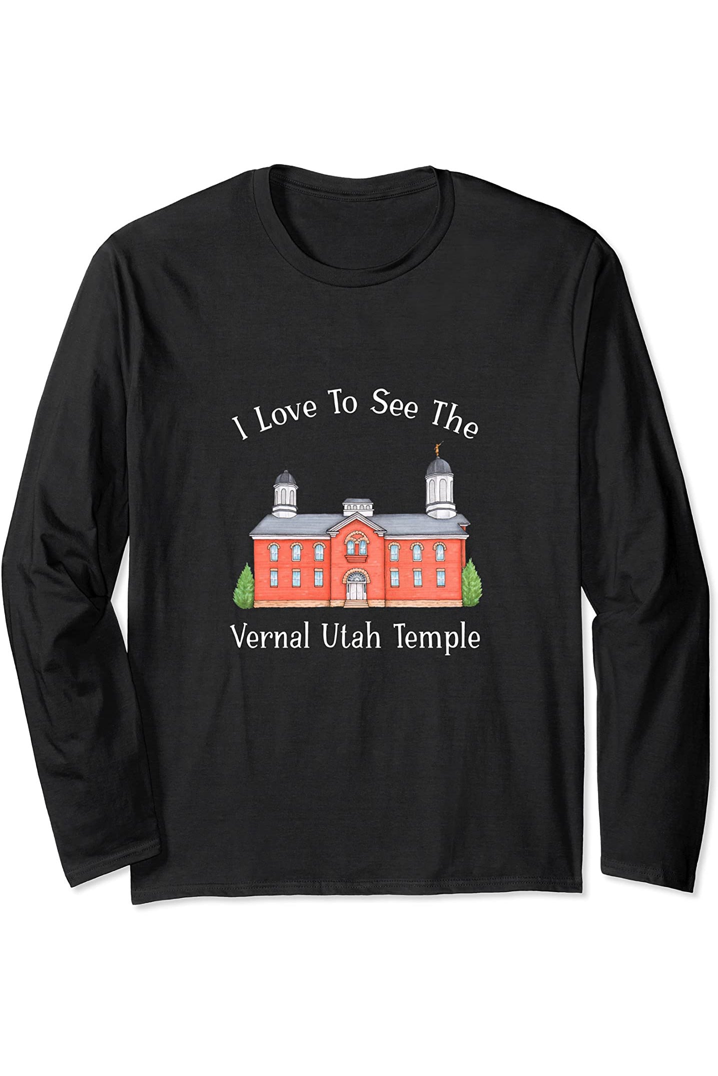 Vernal Utah Temple Long Sleeve T-Shirt - Happy Style (English) US