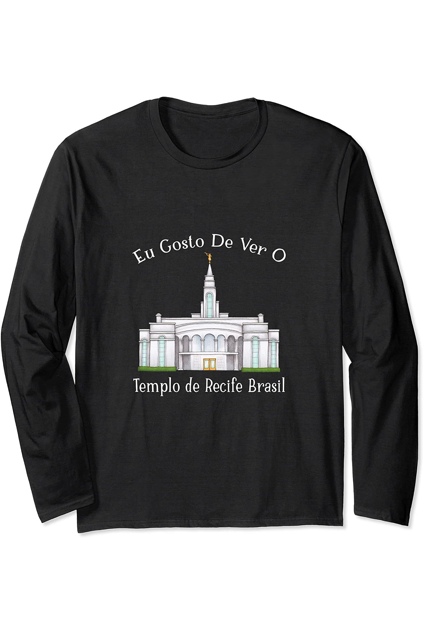 Templo de Manaus Brasil Long Sleeve T-Shirt - Happy Style (Portuguese) US