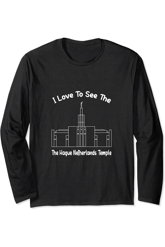 The Hague Netherlands Temple Long Sleeve T-Shirt - Primary Style (English) US