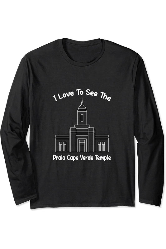 Praia Cape Verde Tempel, I love to see my temple, primary Long Sleeve T-Shirt