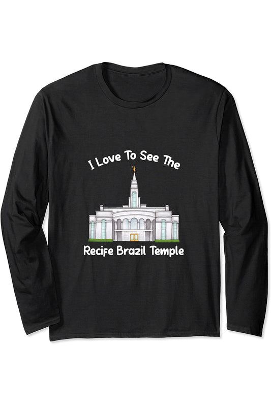 Recife Brazil Temple Long Sleeve T-Shirt - Primary Style (English) US