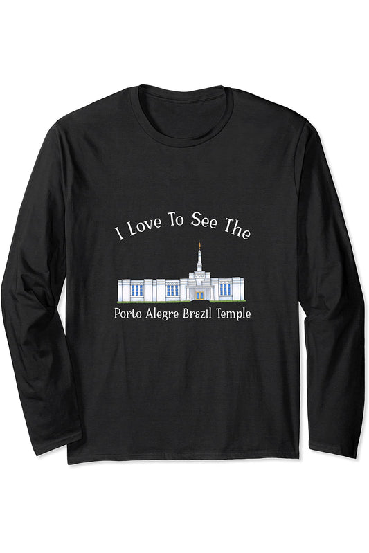 Porto Alegre Brazil Temple Long Sleeve T-Shirt - Happy Style (English) US