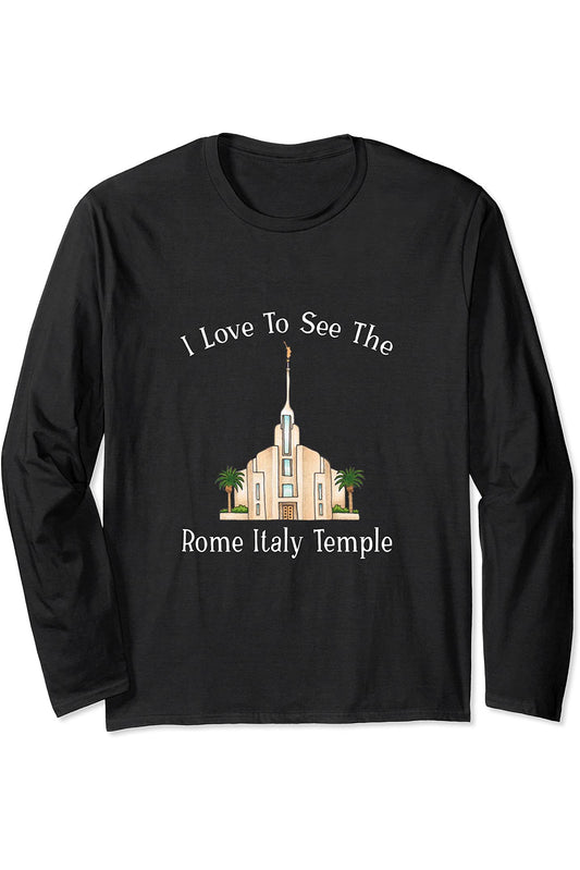 Roma Italia Tempio, mi piace vedere il mio tempio, colore Long Sleeve T-Shirt