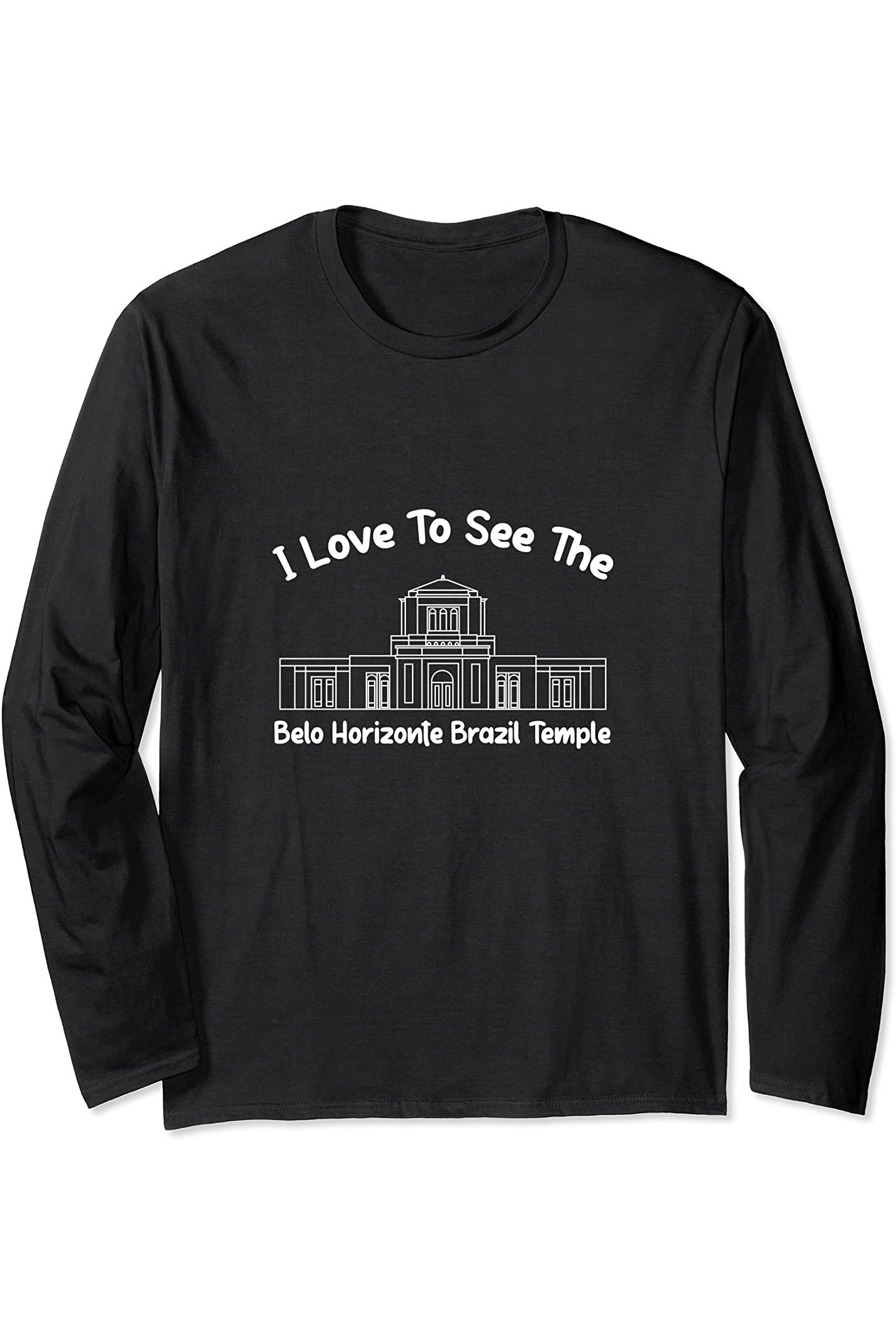 Belo Horizonte Brazil Temple Long Sleeve T-Shirt - Primary Style (English) US