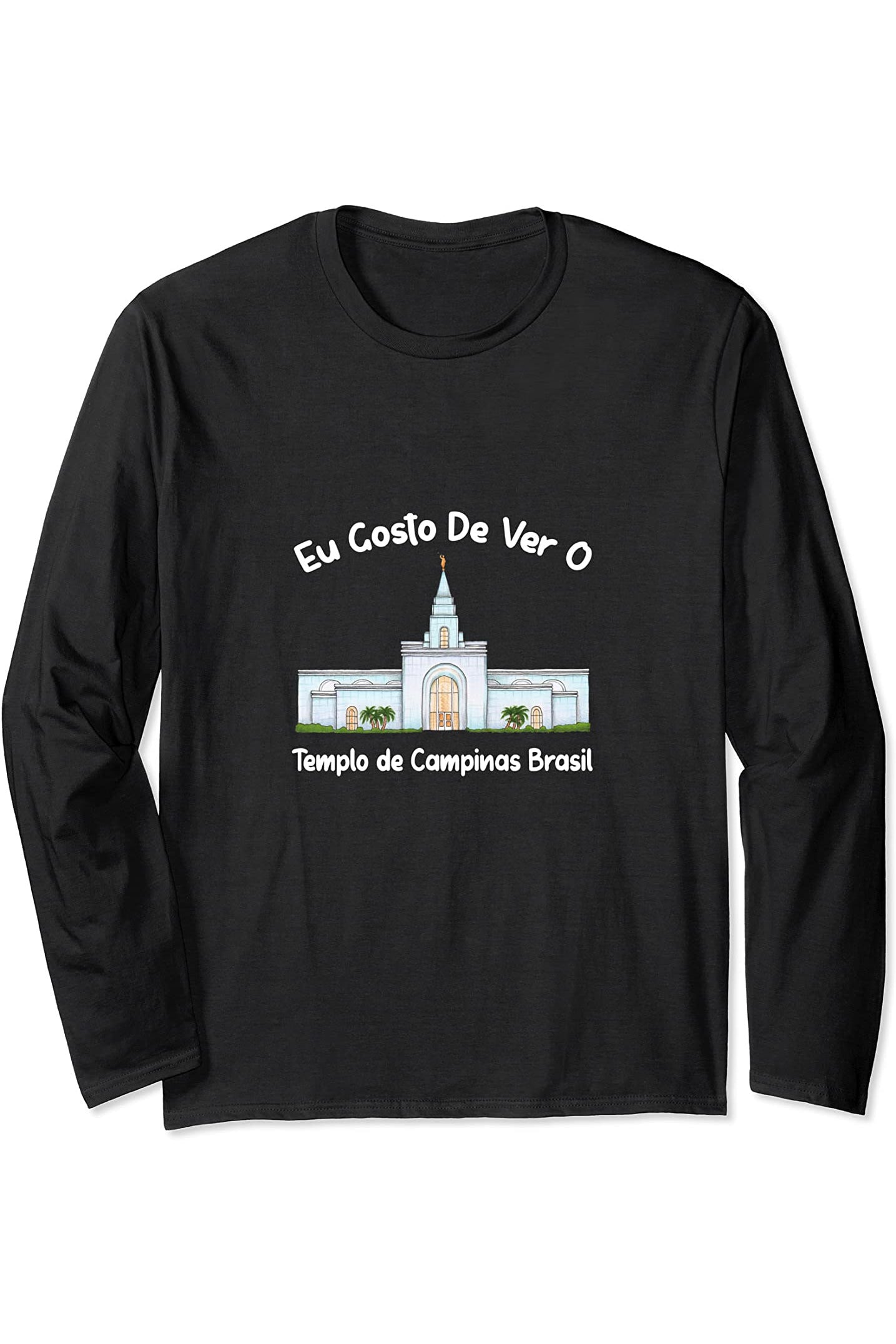 Templo de Manaus Brasil Long Sleeve T-Shirt - Primary Style (Portuguese) US