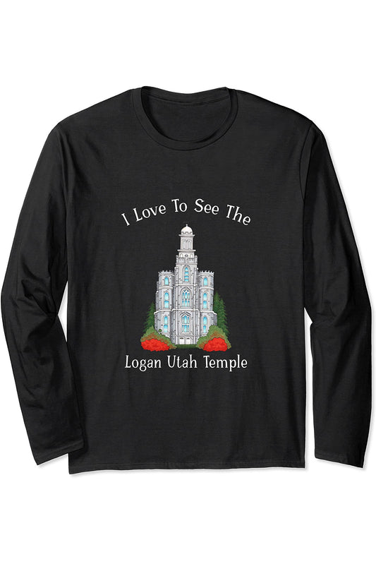 Logan Utah Temple Long Sleeve T-Shirt - Happy Style (English) US