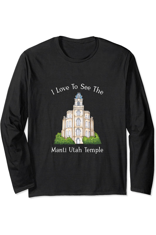 Manti Utah Temple Long Sleeve T-Shirt - Happy Style (English) US