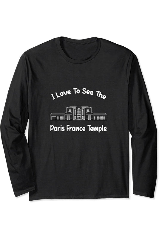 Paris France Temple Long Sleeve T-Shirt - Primary Style (English) US