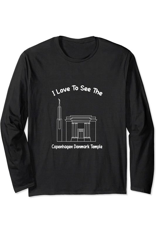 Copenhague Dinamarca Templo, me encanta ver mi templo, primaria Long Sleeve T-Shirt