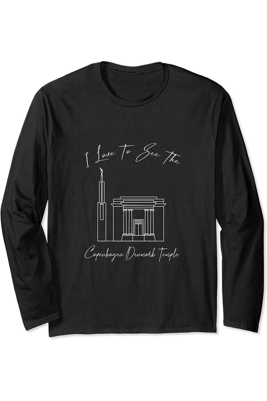 Copenhagen Denmark Temple, I love to see my temple Long Sleeve T-Shirt