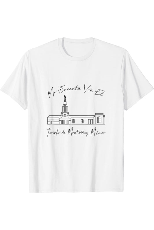 Monterrey Mexico Temple T-Shirt - Calligraphy Style (Spanish) US