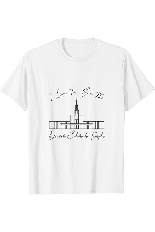 Denver Colorado Temple T-Shirt - Calligraphy Style (English) US
