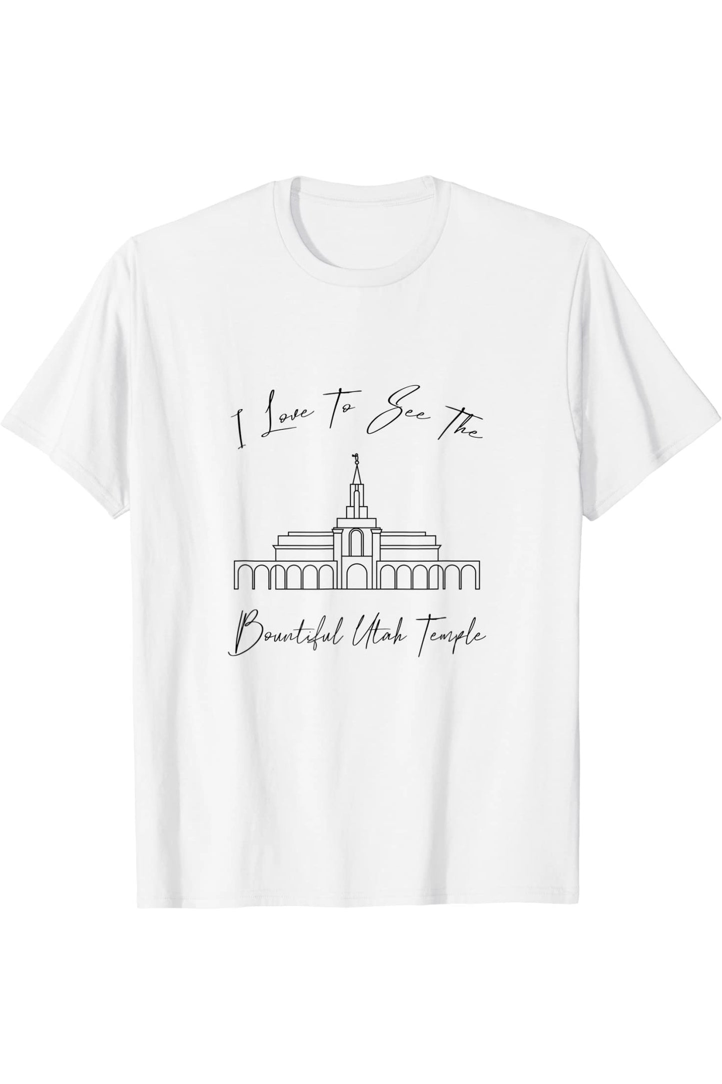 Bountiful Utah Temple T-Shirt - Calligraphy Style (English) US