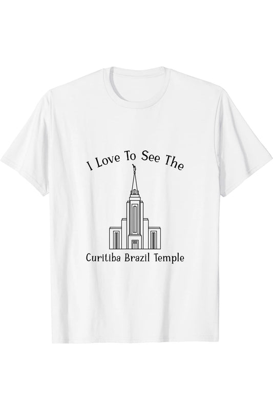 Curitiba Brazil Temple T-Shirt - Happy Style (English) US