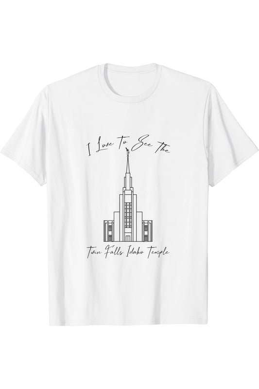 Twin Falls Idaho Temple T-Shirt - Calligraphy Style (English) US