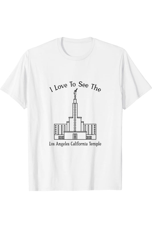 Los Angeles California Temple T-Shirt - Happy Style (English) US