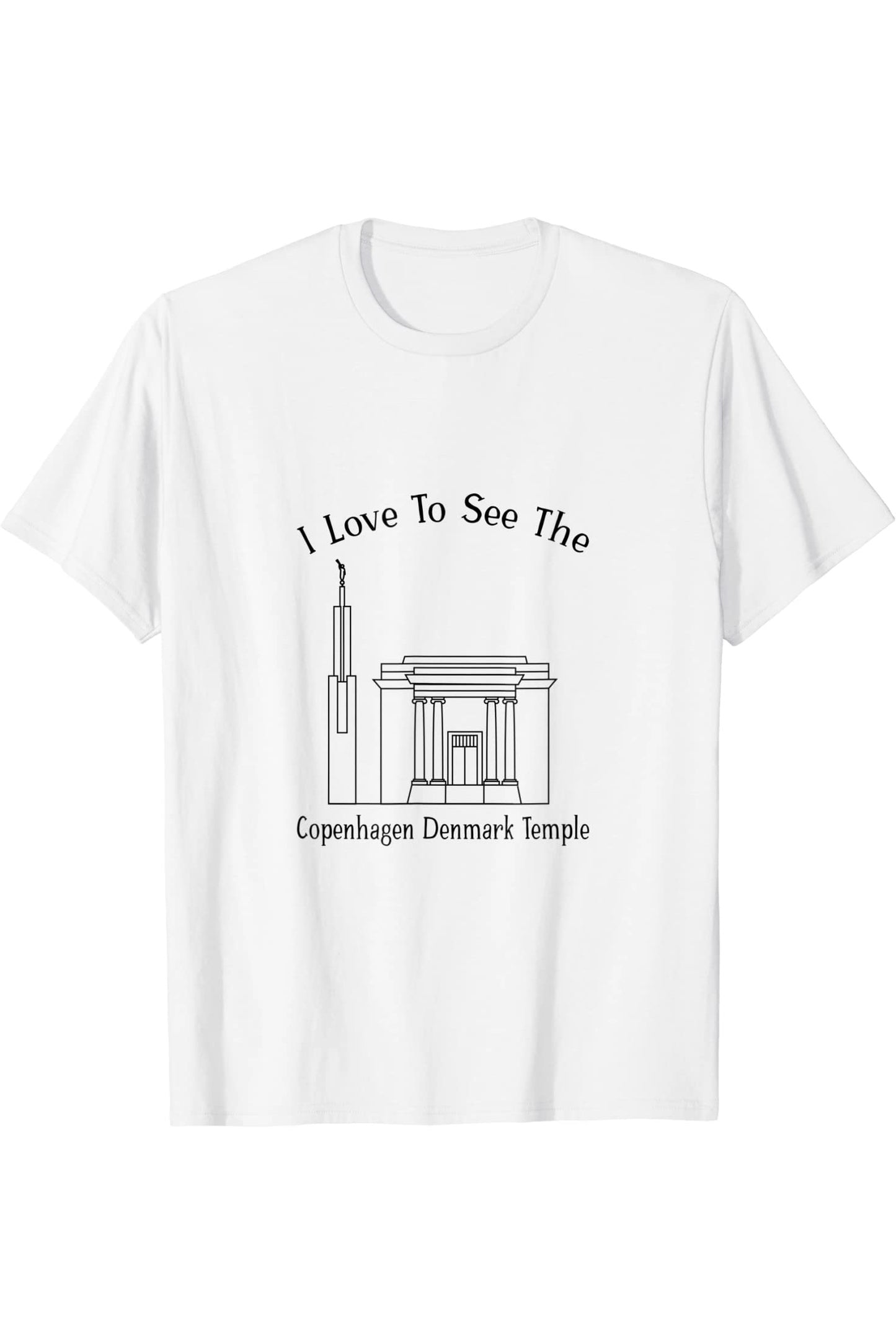 Copenaghen Danimarca Tempio, amo vedere il mio tempio, felice T-Shirt
