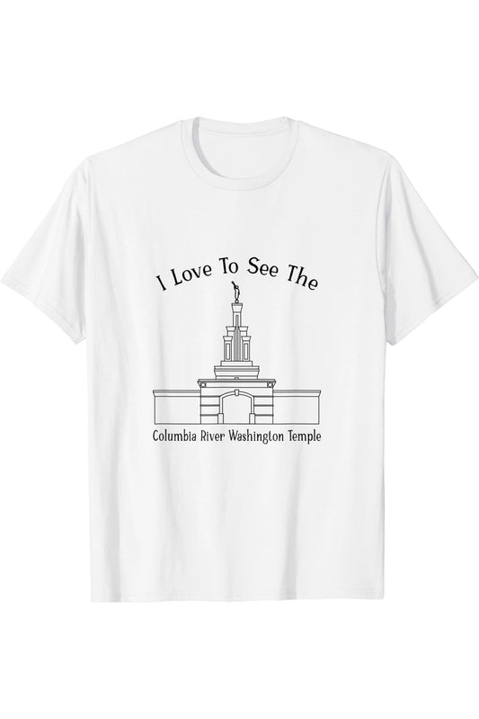 Columbia River Washington Temple T-Shirt - Happy Style (English) US