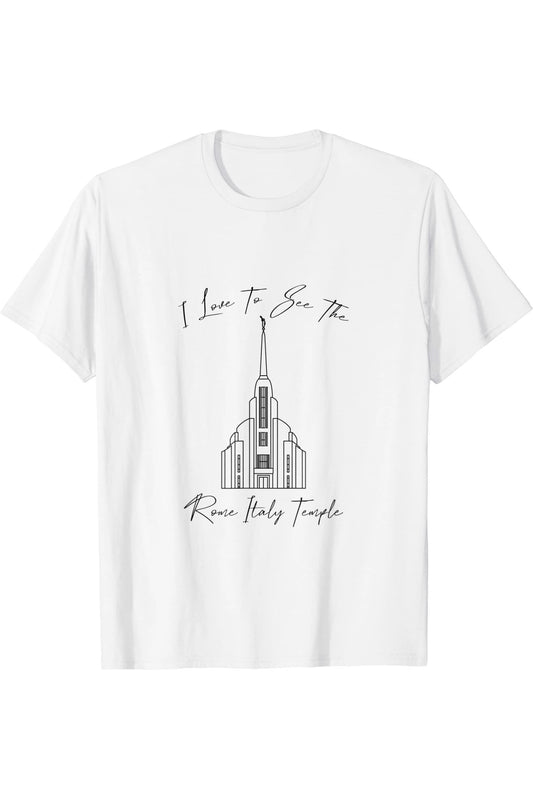 Roma Italia Tempio, amo vedere il mio tempio, calligrafia T-Shirt