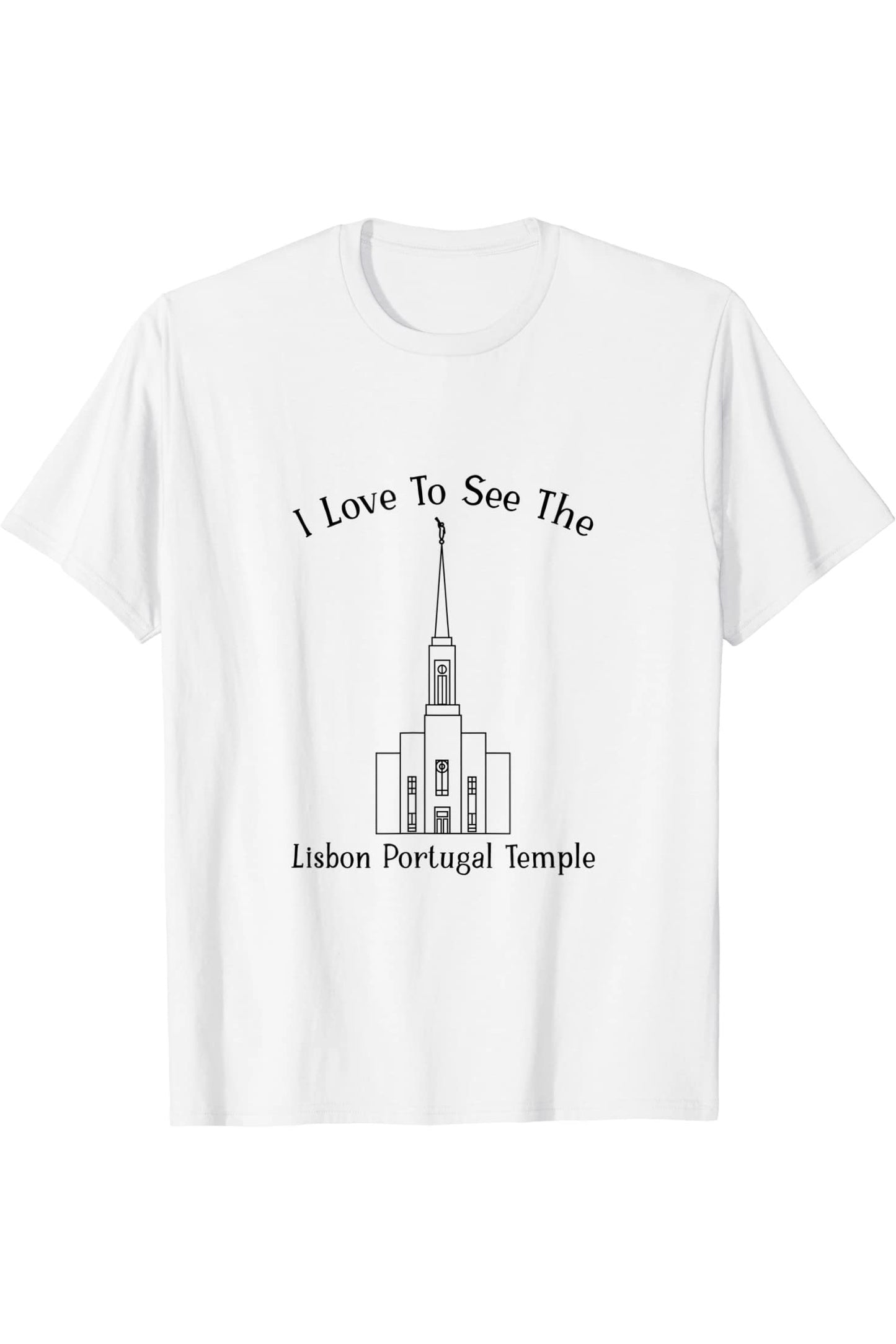 Lisbon Portugal Temple T-Shirt - Happy Style (English) US