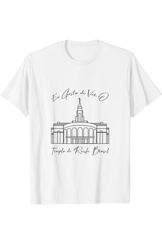 Recife Brazil Temple T-Shirt - Calligraphy Style (Portuguese) US