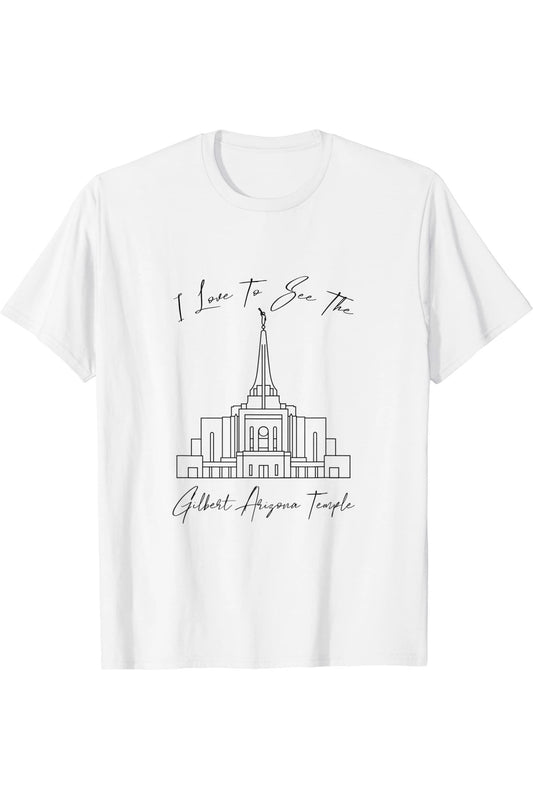 Gilbert Arizona Temple T-Shirt - Calligraphy Style (English) US